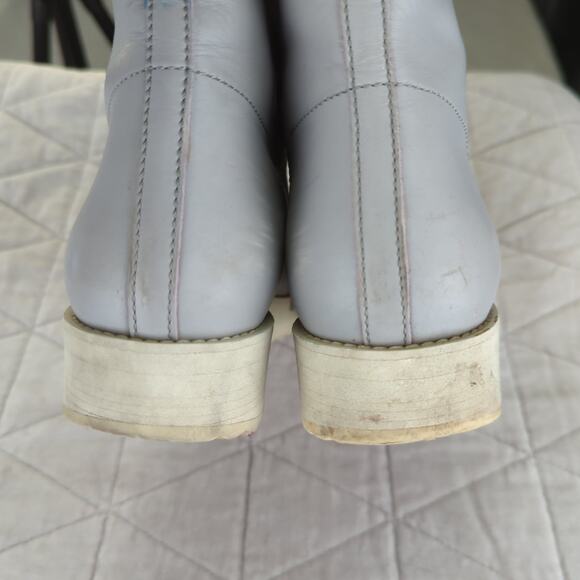 Acne Studios Feliks High Top Sneakers Gray Wedge Platform Leather Women's 38 8 - Picture 9 of 9